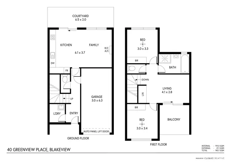 Floorplan of Homely townhouse listing, 40 Greenview Place, Blakeview SA 5114