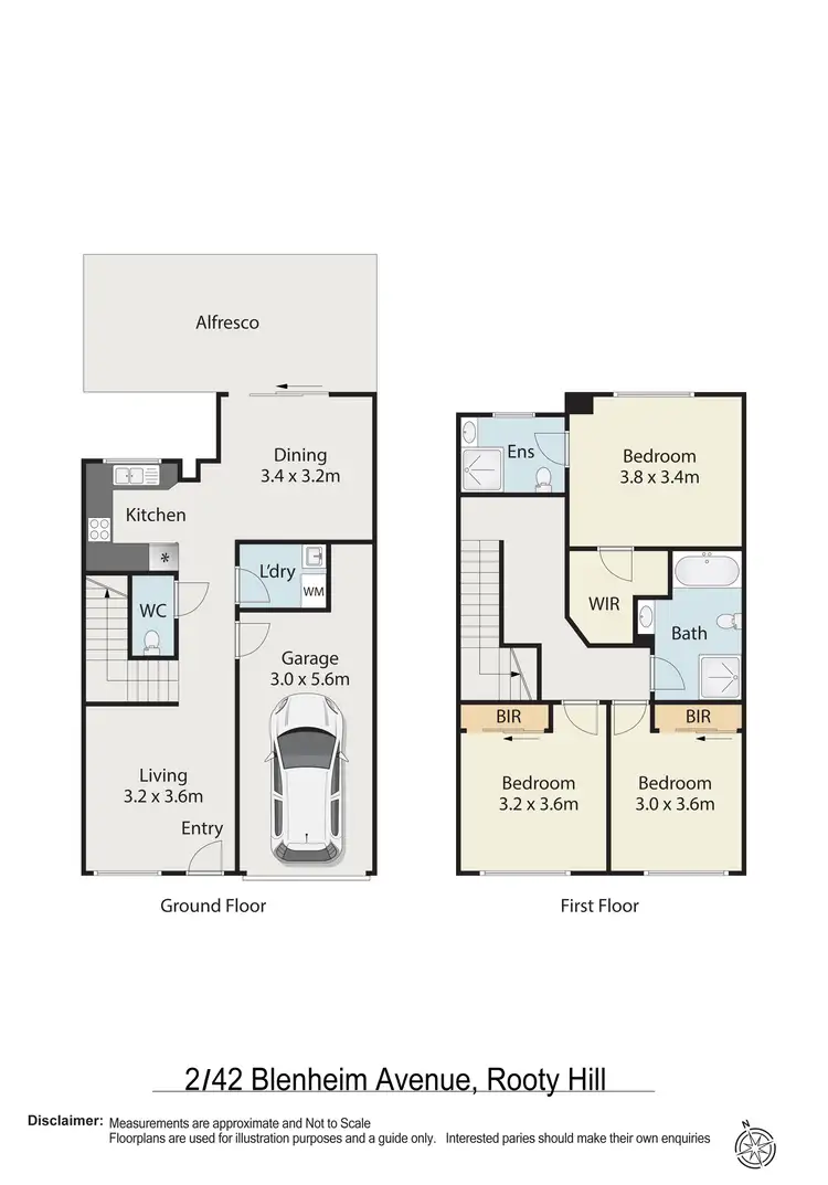 Floorplan of Homely townhouse listing, 2/42 Blenheim Avenue, Rooty Hill NSW 2766