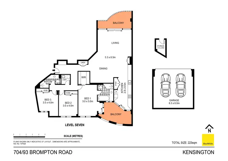 Floorplan of Homely apartment listing, 704/93 Brompton Road, Kensington NSW 2033