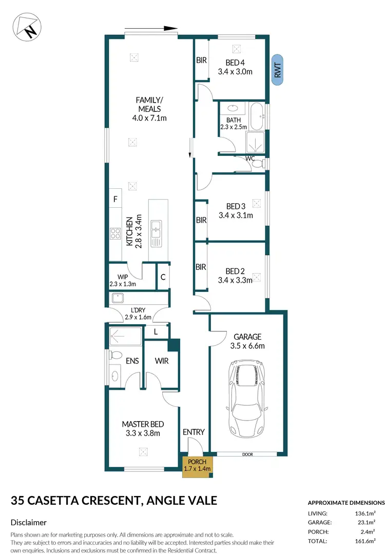 Floorplan of Homely house listing, 35 Casetta Crescent, Angle Vale SA 5117