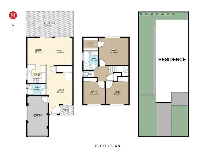 Floorplan of Homely semi-detached listing, 108 Nineteenth Avenue, Hoxton Park NSW 2171