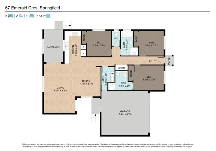 Floorplan of Homely house listing, 67 Emerald Crescent, Springfield QLD 4300
