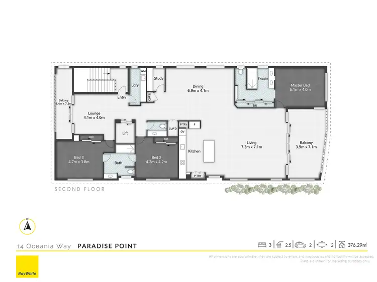 Floorplan of Homely apartment listing, 3/14 Oceania Way, Paradise Point QLD 4216