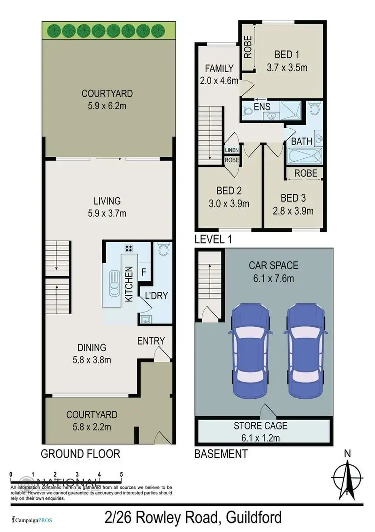 Floorplan of Homely townhouse listing, 2/26 Rowley Road, Guildford NSW 2161