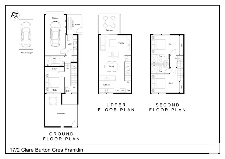 Floorplan of Homely townhouse listing, 17/2 Clare Burton Cres, Franklin ACT 2913