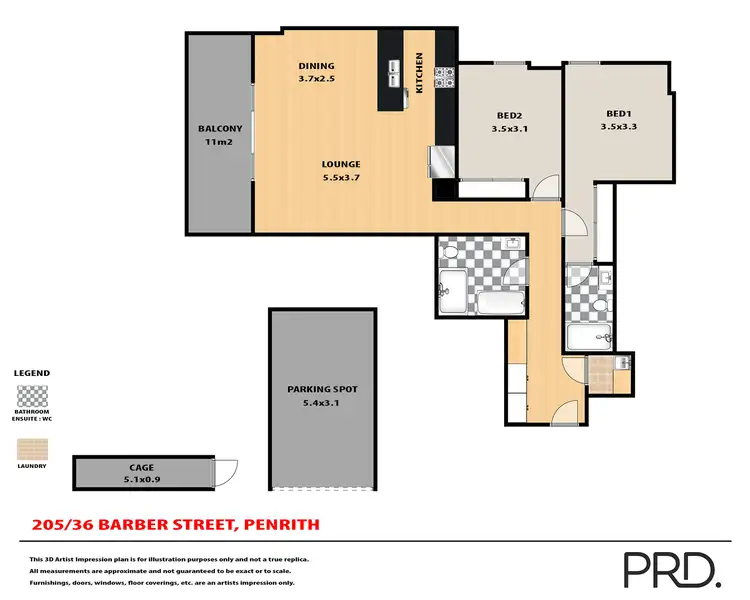 Floorplan of Homely unit listing, 205/36 Barber Avenue, Penrith NSW 2750