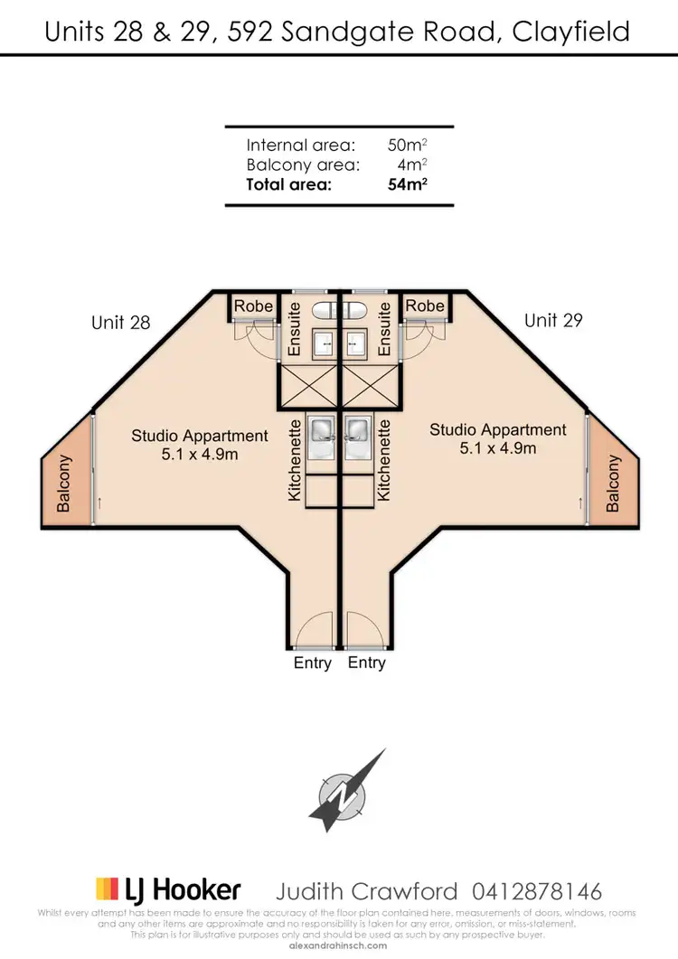 Floorplan of Homely unit listing, 28 & 29/592 Sandgate Road, Clayfield QLD 4011
