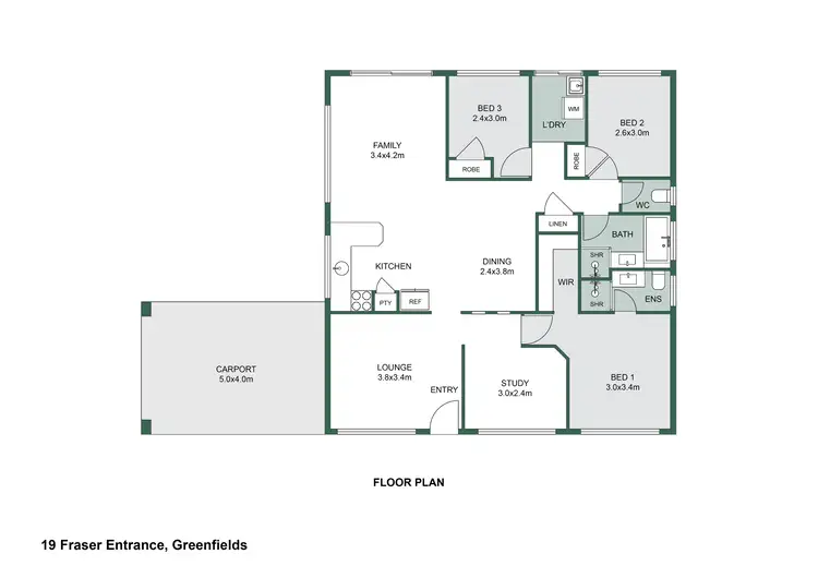 Floorplan of Homely house listing, 19 Fraser Entrance, Greenfields WA 6210