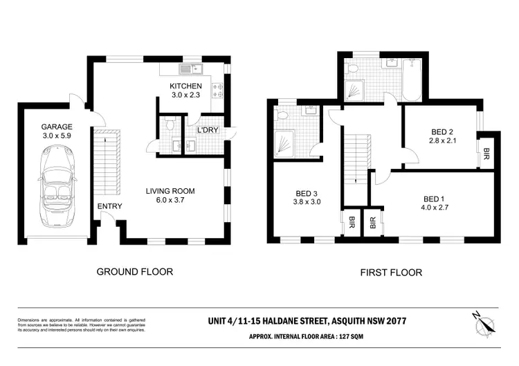 Floorplan of Homely townhouse listing, TH/4/11-15 Haldane Street, Asquith NSW 2077