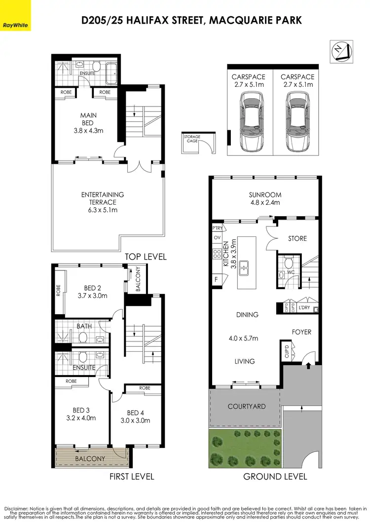 Floorplan of Homely townhouse listing, D205/25 Halifax Street, Macquarie Park NSW 2113