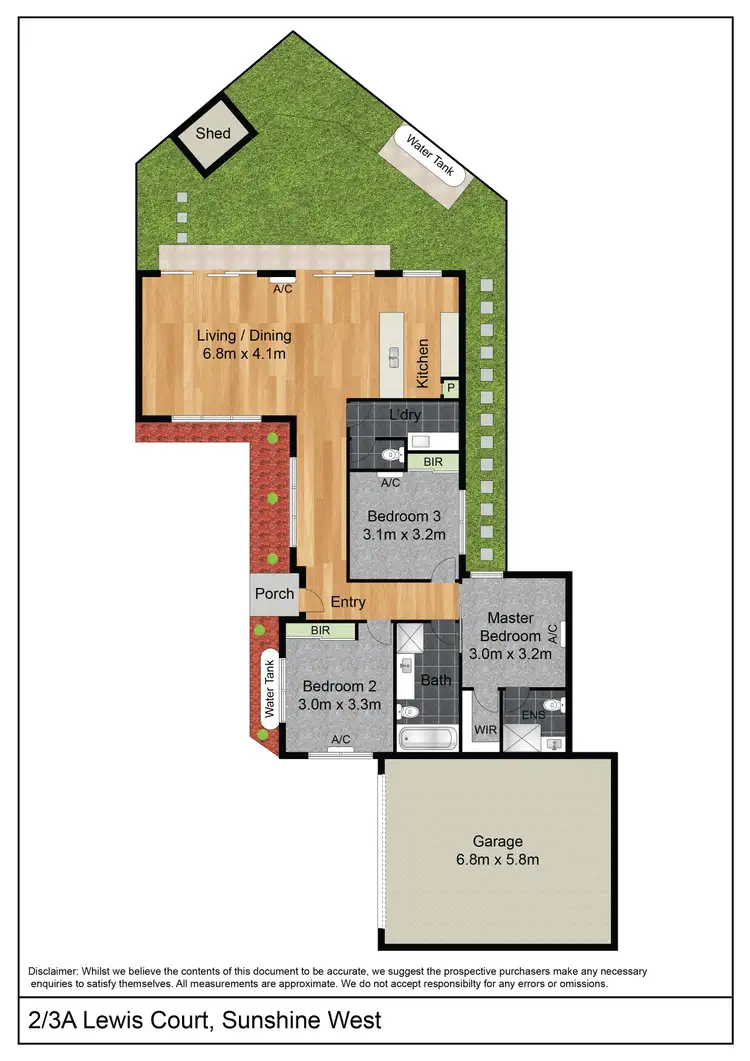 Floorplan of Homely unit listing, 2/3A Lewis Court, Sunshine West VIC 3020
