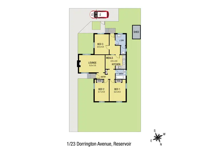 Floorplan of Homely unit listing, 1/23 Dorrington Avenue, Reservoir VIC 3073