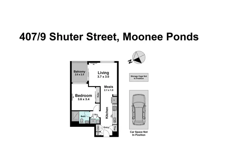Floorplan of Homely apartment listing, 407/9 Shuter Street, Moonee Ponds VIC 3039