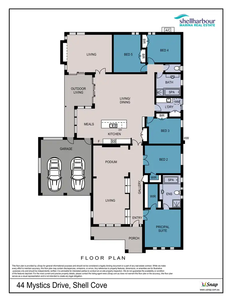 Floorplan of Homely house listing, 44 Mystics Drive, Shell Cove NSW 2529