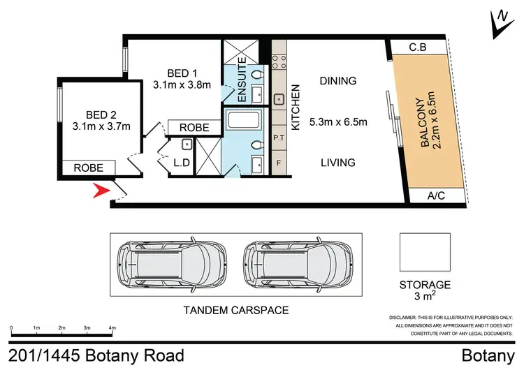 Floorplan of Homely apartment listing, 201/1445 Botany Road, Botany NSW 2019