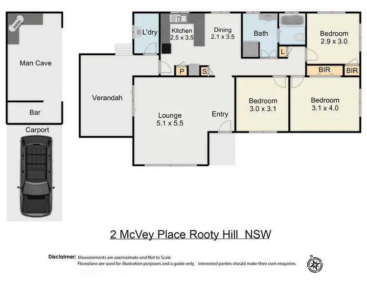 Floorplan of Homely house listing, 2 Mcvey Place, Rooty Hill NSW 2766