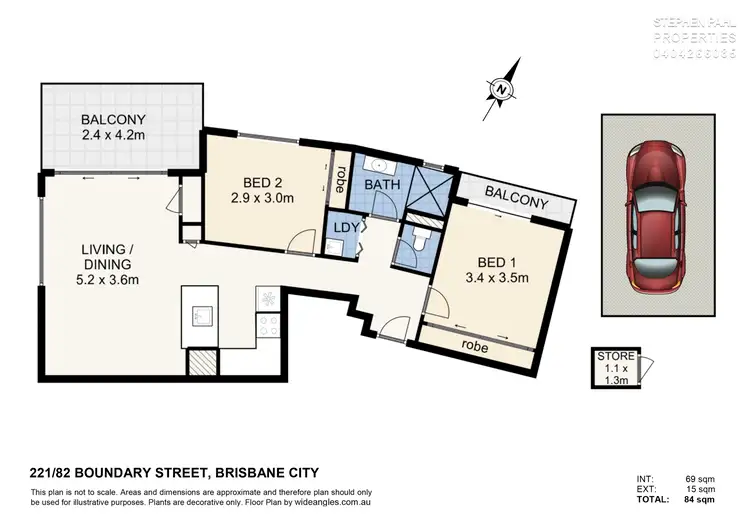 Floorplan of Homely unit listing, 221/82 Boundary Street, Brisbane City QLD 4000