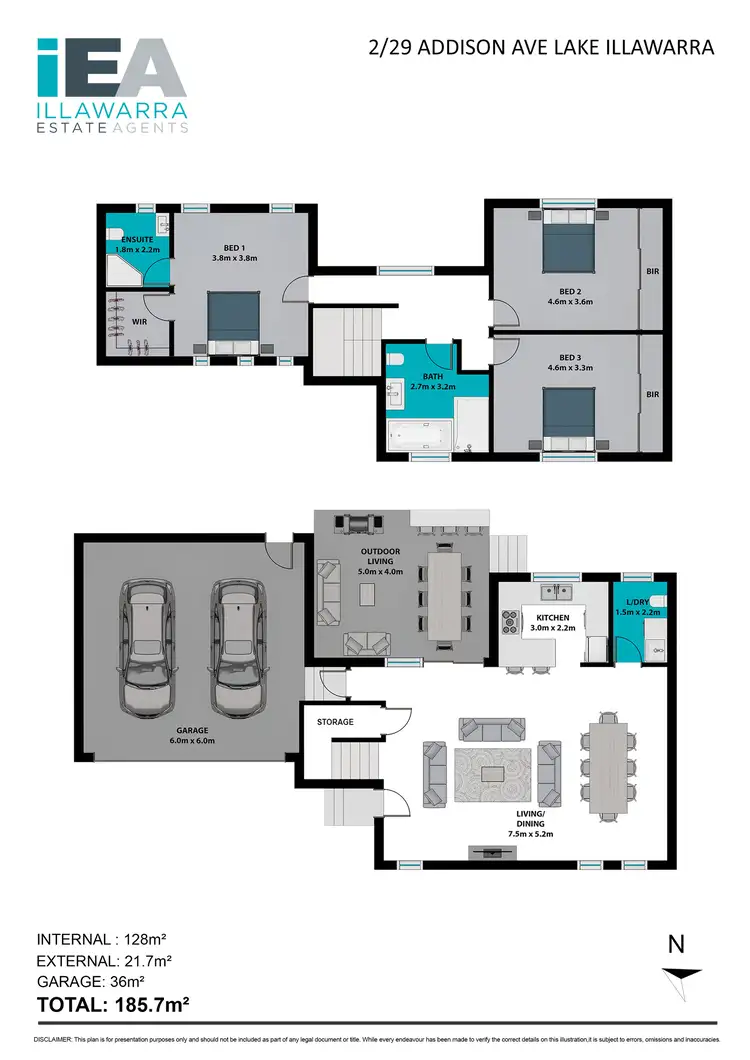 Floorplan of Homely townhouse listing, 2/29 Addison Avenue, Lake Illawarra NSW 2528