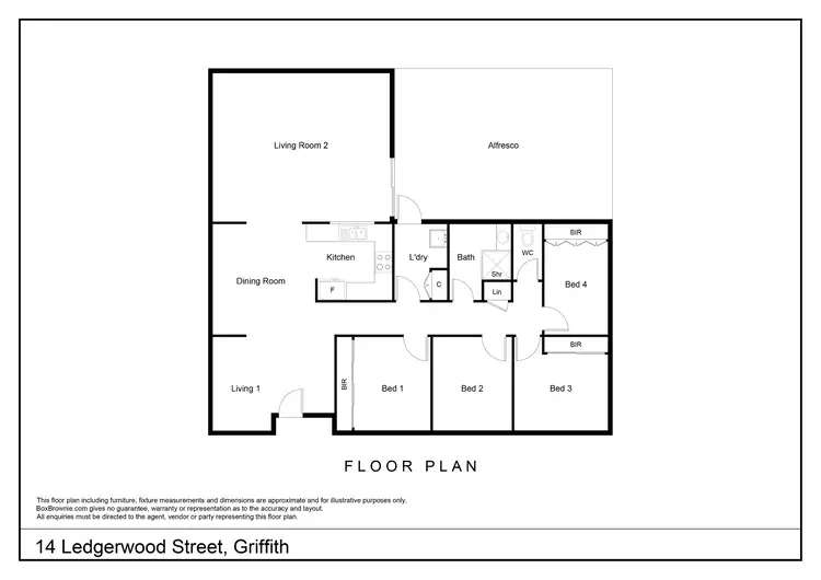 Floorplan of Homely house listing, 14 Ledgerwood Street, Griffith NSW 2680