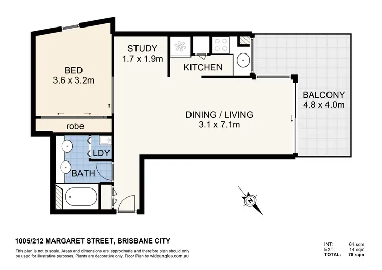 Floorplan of Homely apartment listing, 1005/212 Margaret Street, Brisbane City QLD 4000