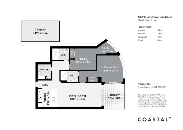 Floorplan of Homely apartment listing, 2302/36 Britannia Avenue, Broadbeach QLD 4218