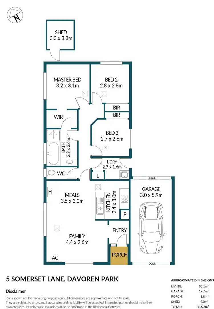 Floorplan of Homely house listing, 5 Somerset Lane, Davoren Park SA 5113