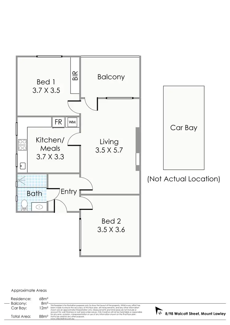 Floorplan of Homely apartment listing, 8/98 Walcott Street, Mount Lawley WA 6050
