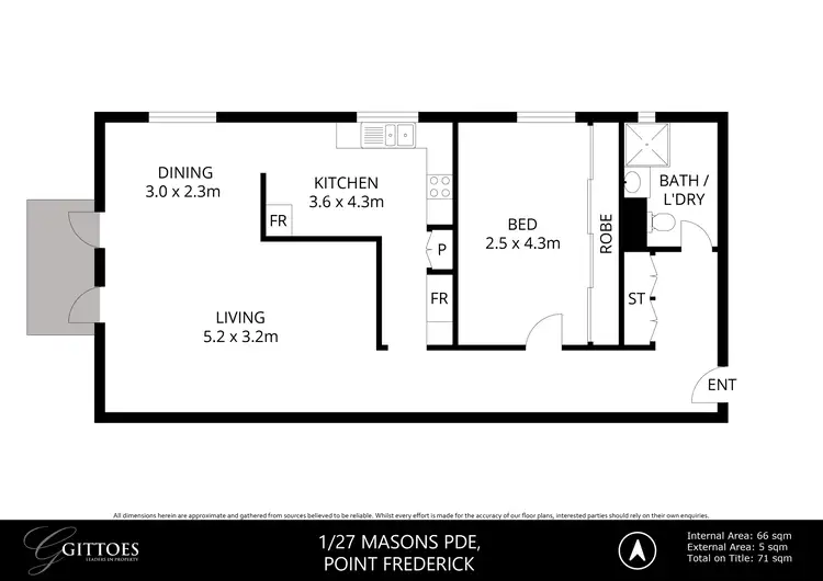 Floorplan of Homely apartment listing, 1/27 Masons Parade, Point Frederick NSW 2250