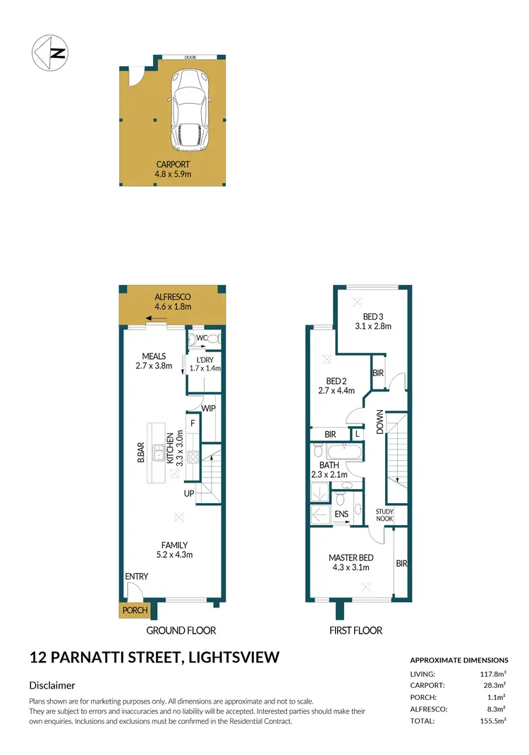 Floorplan of Homely townhouse listing, 12 Parnatti Street, Lightsview SA 5085