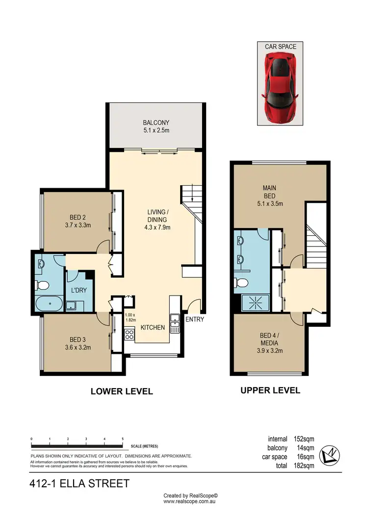Floorplan of Homely apartment listing, 412/1 Ella Street, Newstead QLD 4006