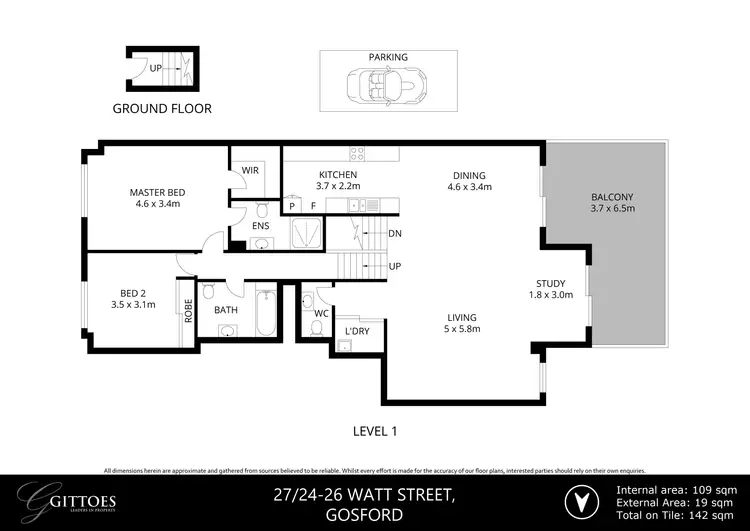 Floorplan of Homely unit listing, 27/24-26 Watt Street, Gosford NSW 2250