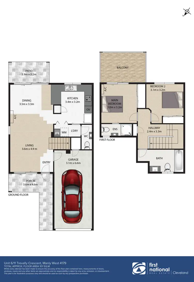 Floorplan of Homely townhouse listing, 6/11 Trevally Crescent, Manly West QLD 4179