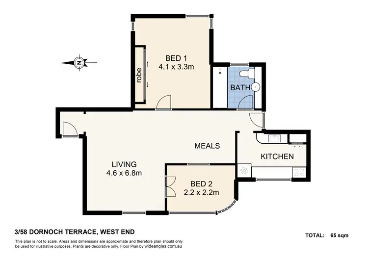 Floorplan of Homely apartment listing, 3/58 Dornoch Terrace, West End QLD 4101