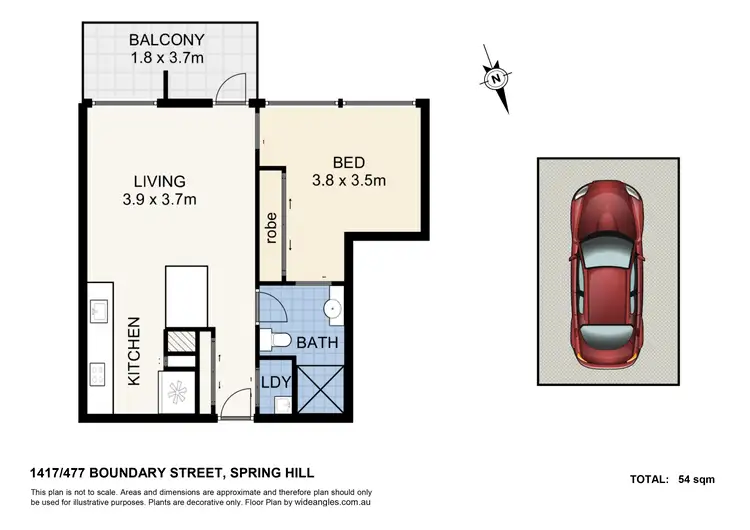 Floorplan of Homely apartment listing, 1417/477 Boundary Street, Spring Hill QLD 4000