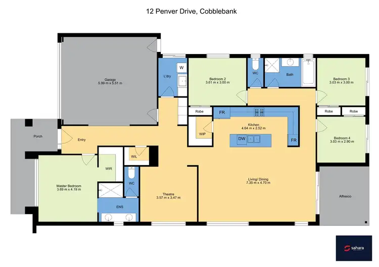 Floorplan of Homely house listing, 12 Penver Drive, Cobblebank VIC 3338