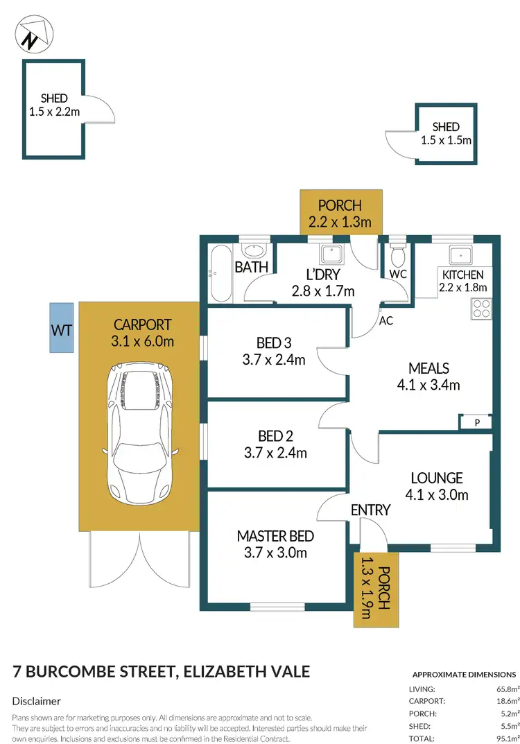 Floorplan of Homely house listing, 7 Burcombe Street, Elizabeth Vale SA 5112