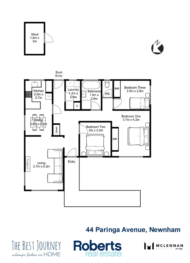 Floorplan of Homely house listing, 44 Paringa Avenue, Newnham TAS 7248