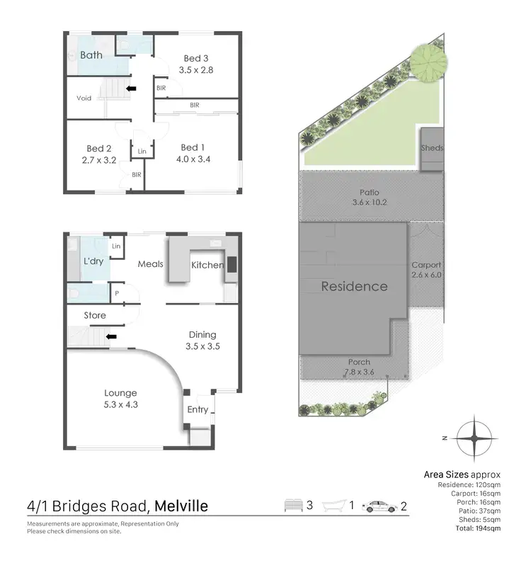 Floorplan of Homely townhouse listing, 4/1 Bridges Road, Melville WA 6156