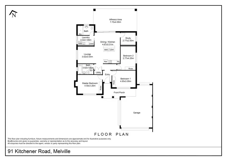 Floorplan of Homely house listing, 91 Kitchener Road, Alfred Cove WA 6154