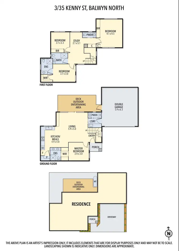 Floorplan of Homely townhouse listing, 3/35 Kenny Street, Balwyn North VIC 3104