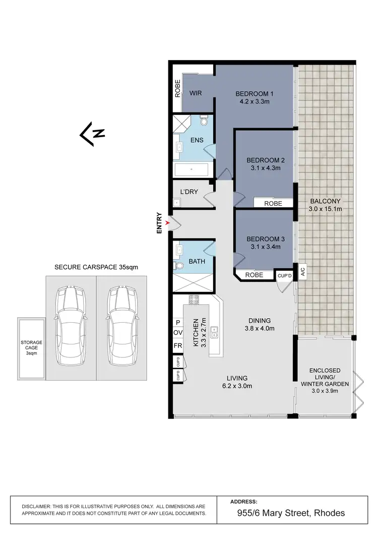 Floorplan of Homely apartment listing, 955/6 Mary St, Rhodes NSW 2138