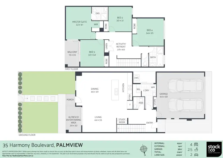 Floorplan of Homely house listing, 35 Harmony Boulevard, Palmview QLD 4553
