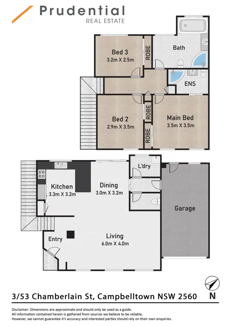 Floorplan of Homely townhouse listing, 3/53 Chamberlain Street, Campbelltown NSW 2560