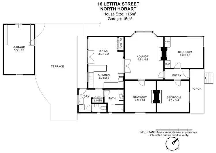 Floorplan of Homely house listing, 16 Letitia Street, North Hobart TAS 7000