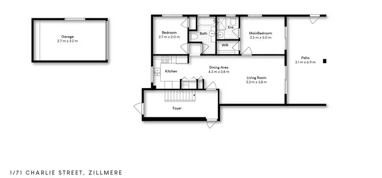 Floorplan of Homely unit listing, 1/71 Charlie Street, Zillmere QLD 4034