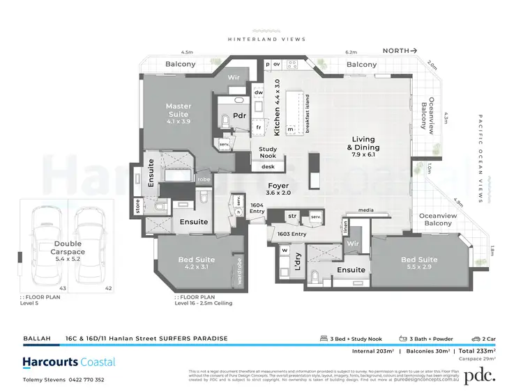Floorplan of Homely apartment listing, 16C & 16D/11 Hanlan Street, Surfers Paradise QLD 4217