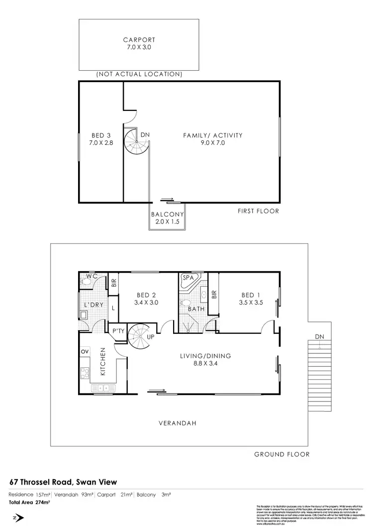 Floorplan of Homely house listing, 67 Throssell Road, Swan View WA 6056