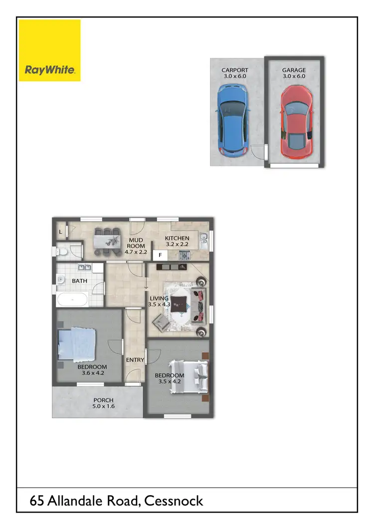 Floorplan of Homely house listing, 65 Allandale Road, Cessnock NSW 2325