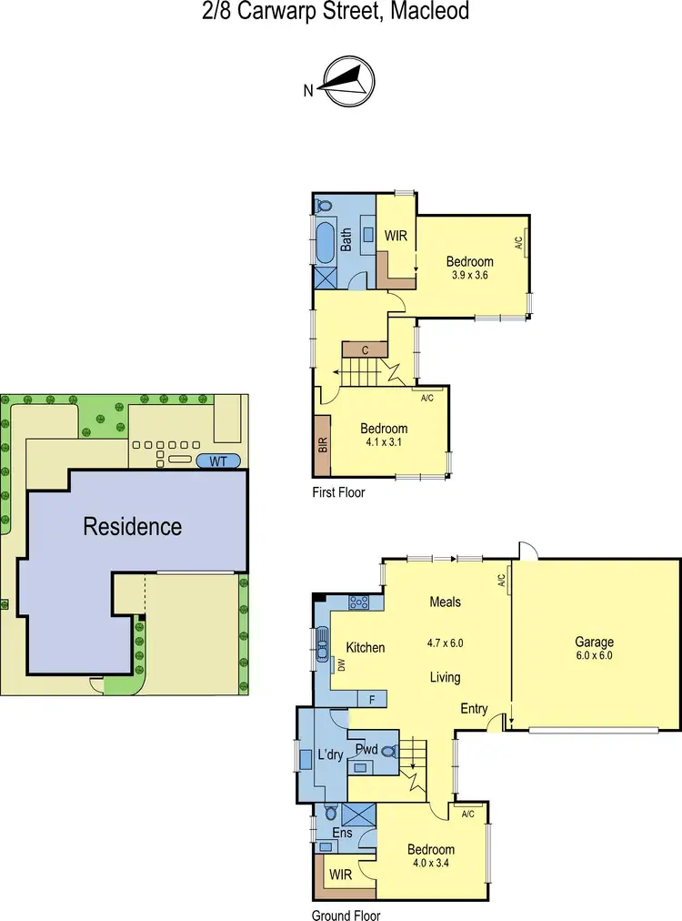 Floorplan of Homely townhouse listing, 2/8 Carwarp Street, Macleod VIC 3085
