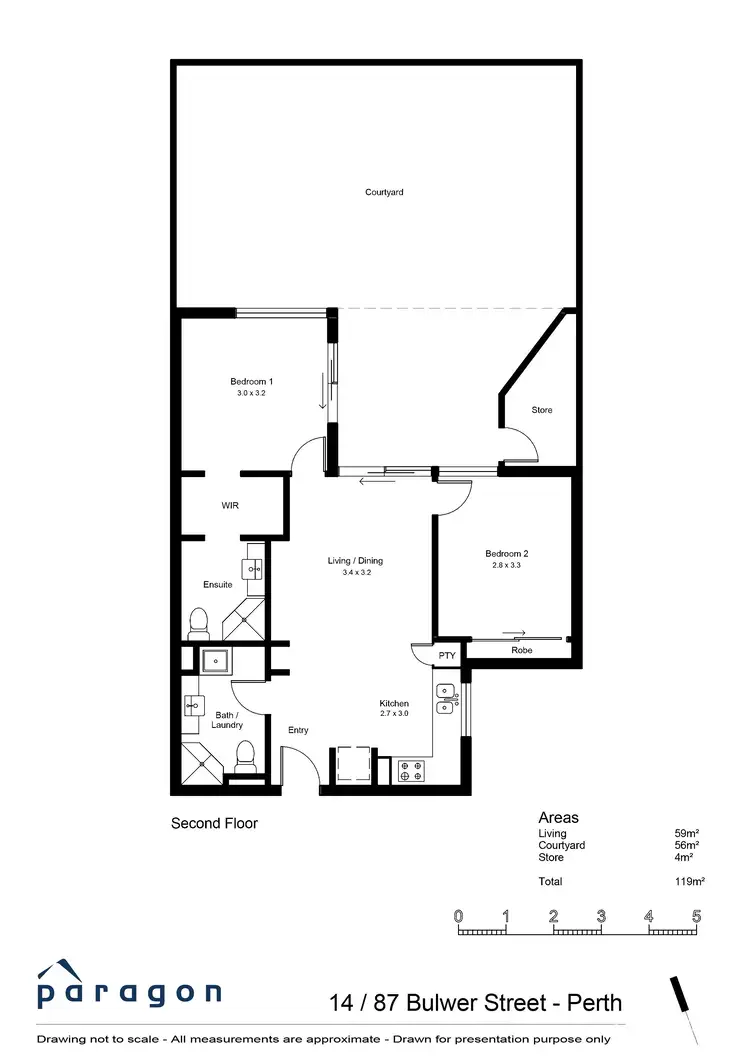 Floorplan of Homely apartment listing, 14/87 Bulwer Street, Perth WA 6000